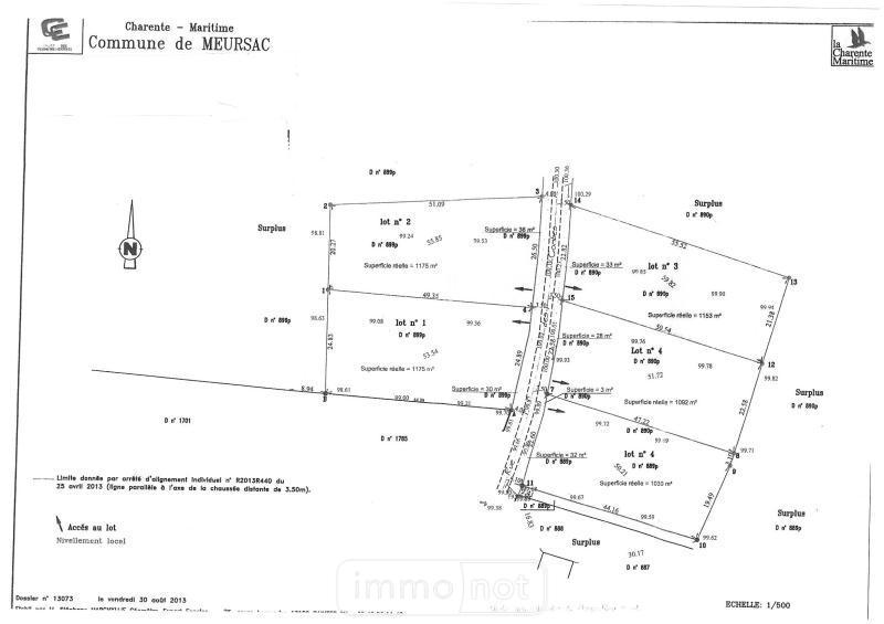 Achat terrain a batir Meursac 17120 Charente-Maritime 1100 m2 Terrain a batir a vendre Meursac 17120 Charente-Maritime 1100 m2